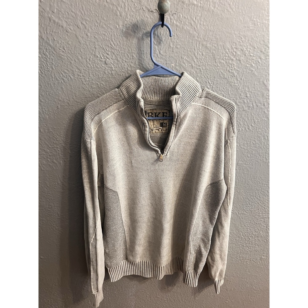 BKE Sweater Mens  Size Large Athletic Fit 1/4‎ Zip Gray Buckle